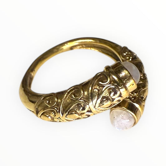 Moonstone tube ring