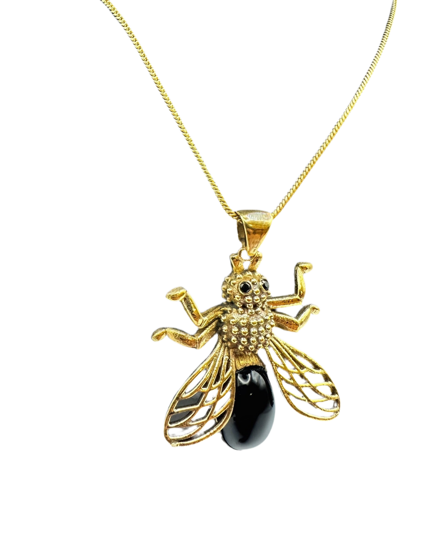 Black Onyx Bee Pendant