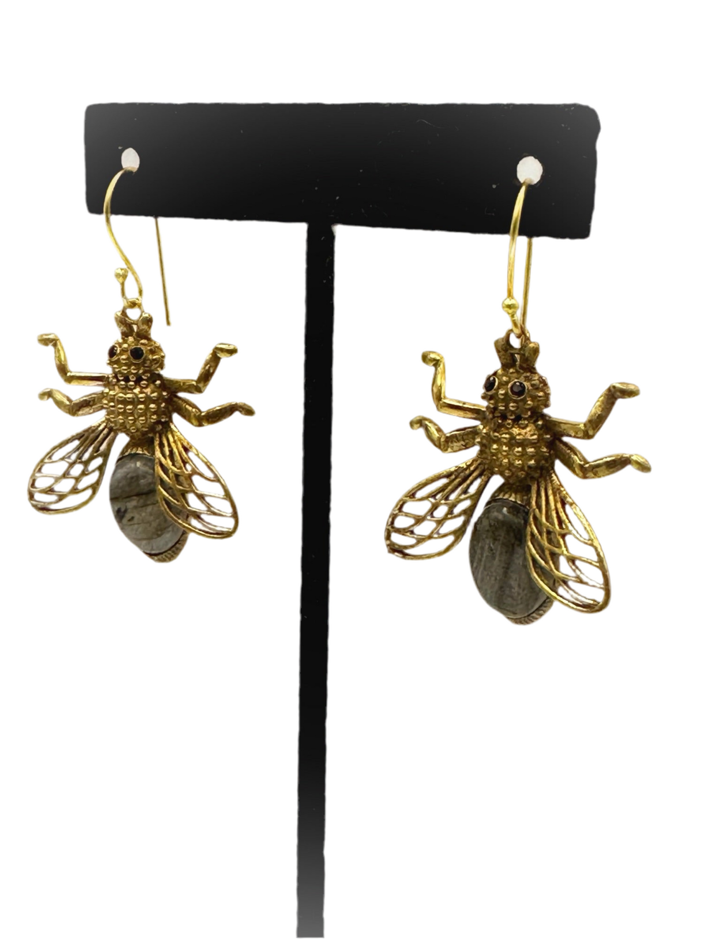 Labradorite Bee Earrings