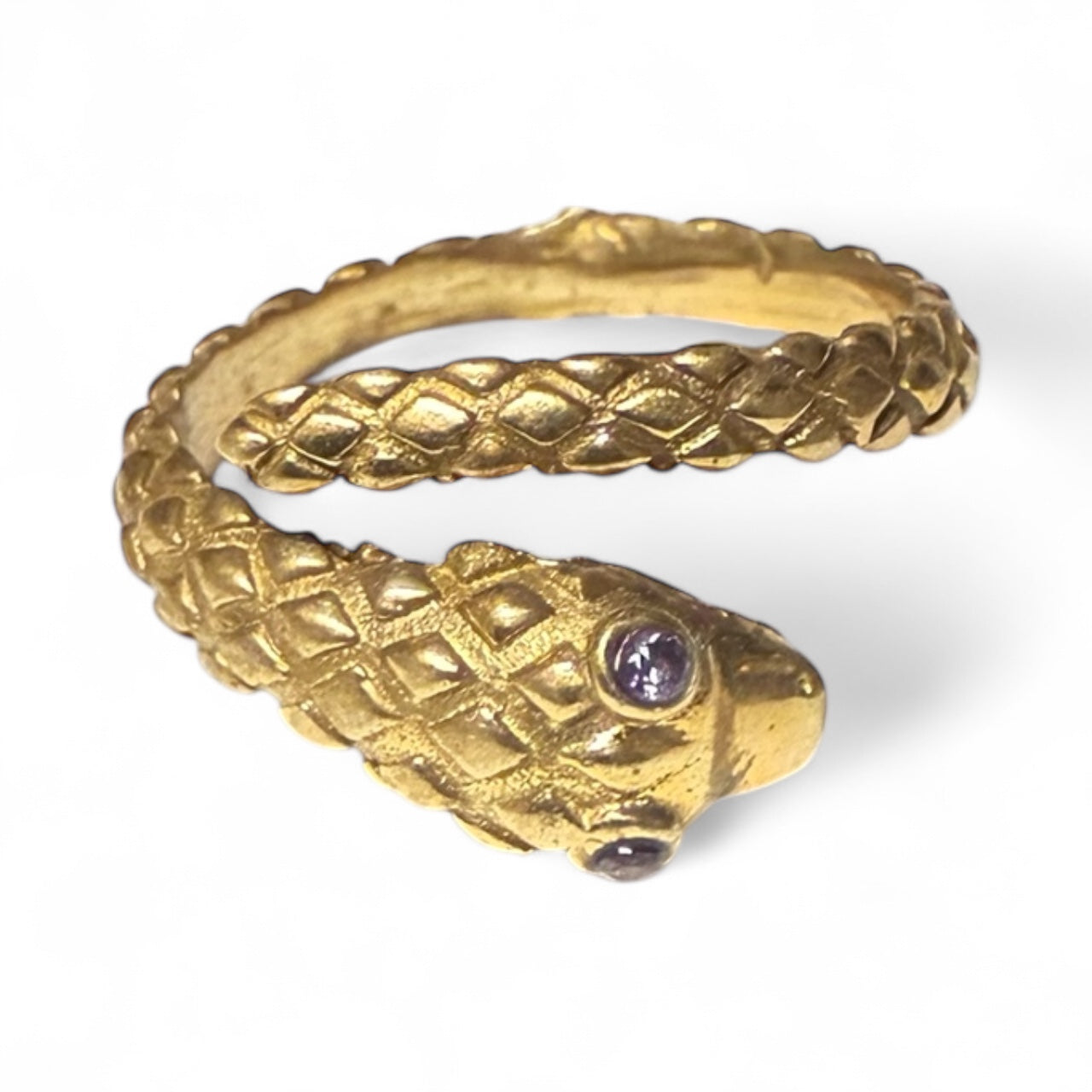 Snake ring with crystal eyes