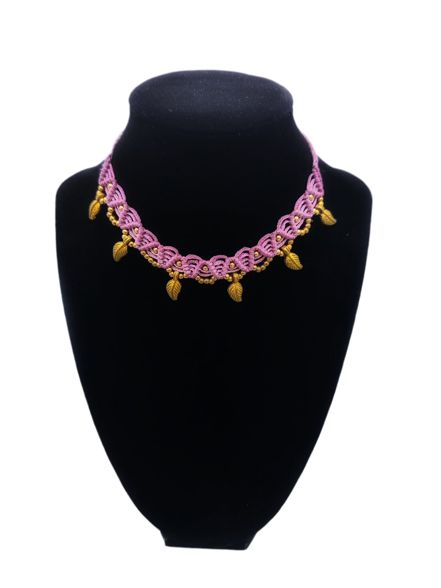 Lavender macrame choker