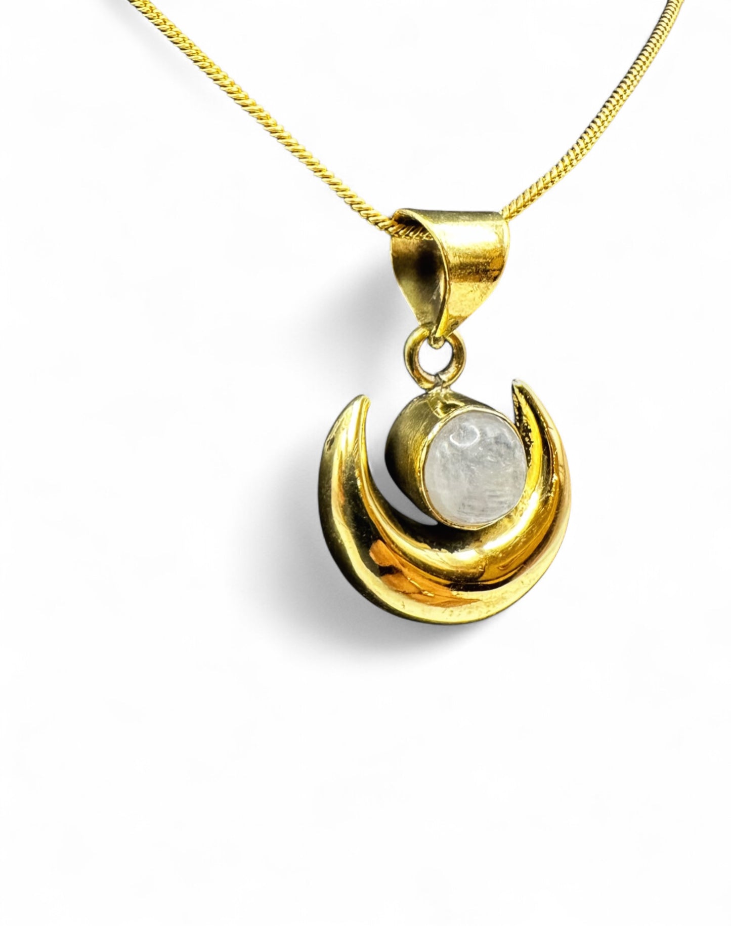Moonstone Moon Pendant