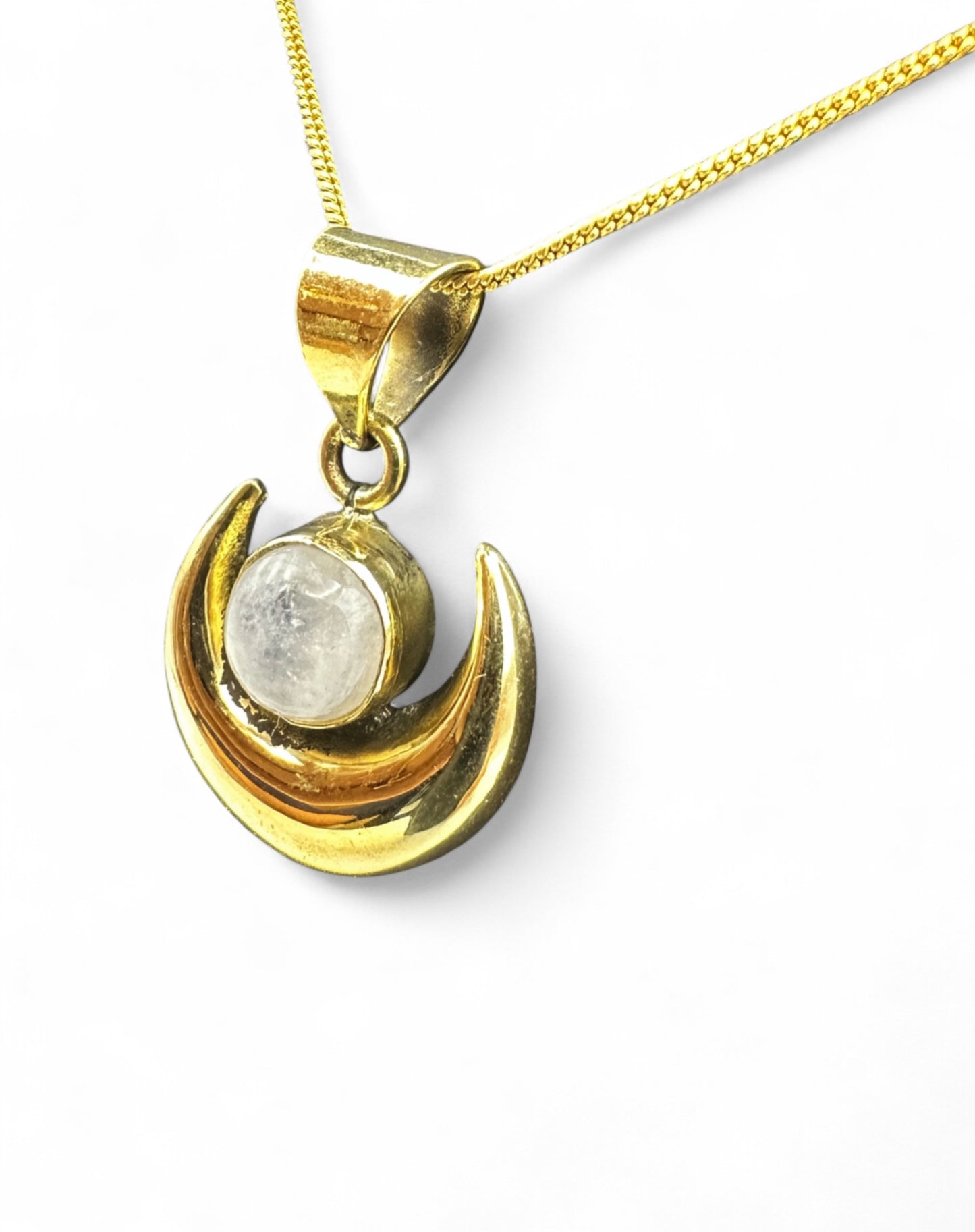 Moonstone Moon Pendant