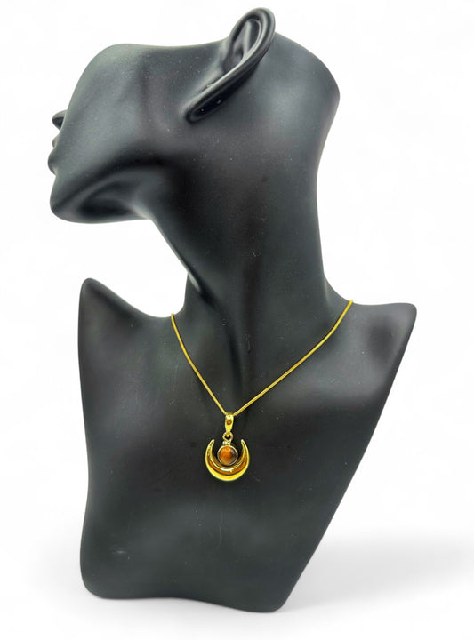Tiger’s Eye Moon Pendant