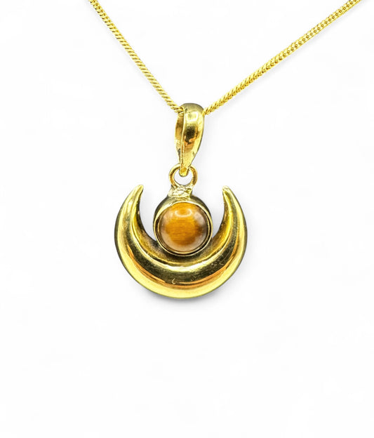 Tiger’s Eye Moon Pendant