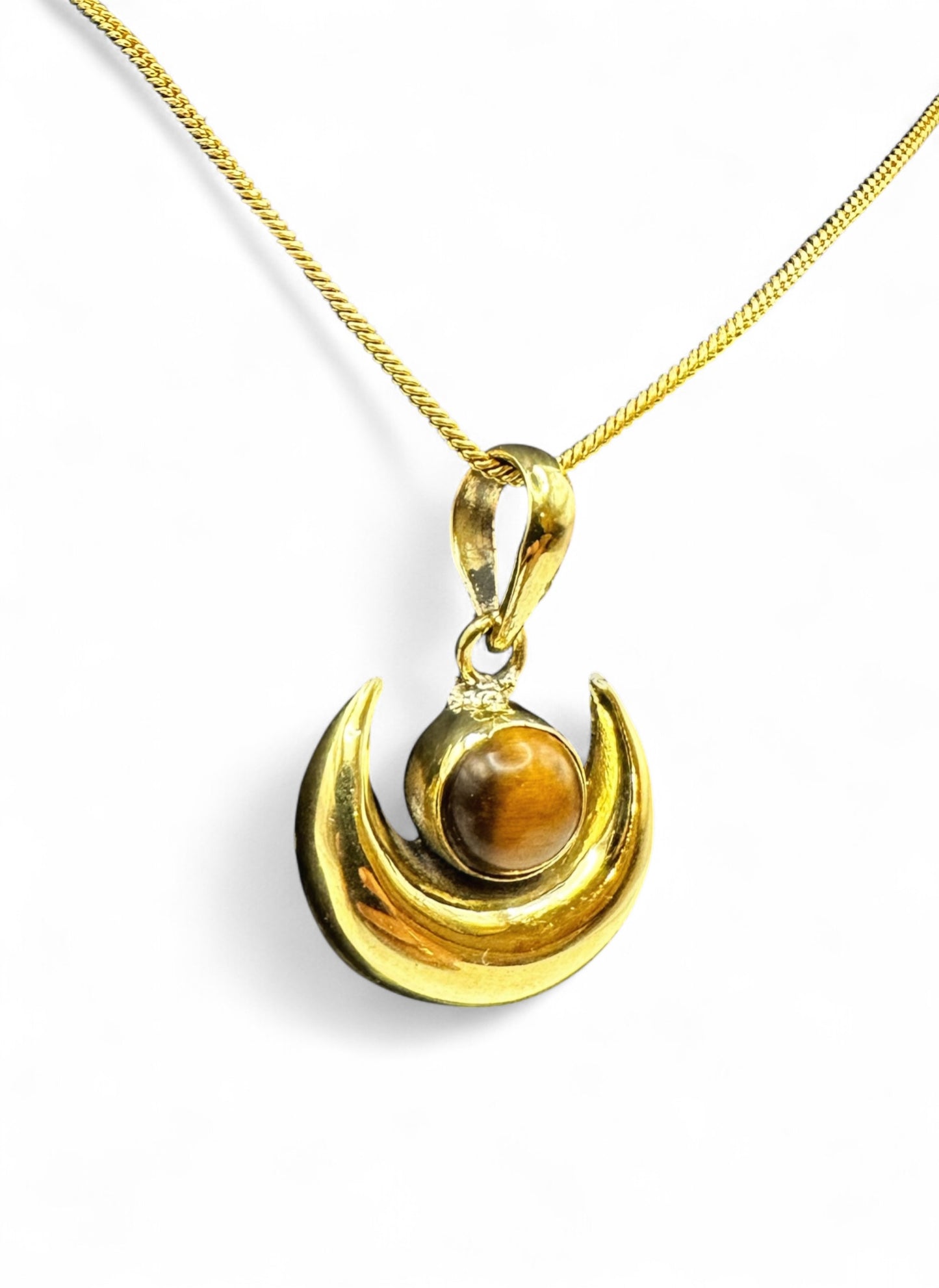 Tiger’s Eye Moon Pendant