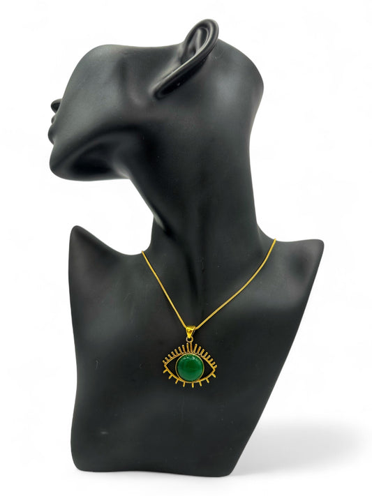 Green Onyx Eye Pendant