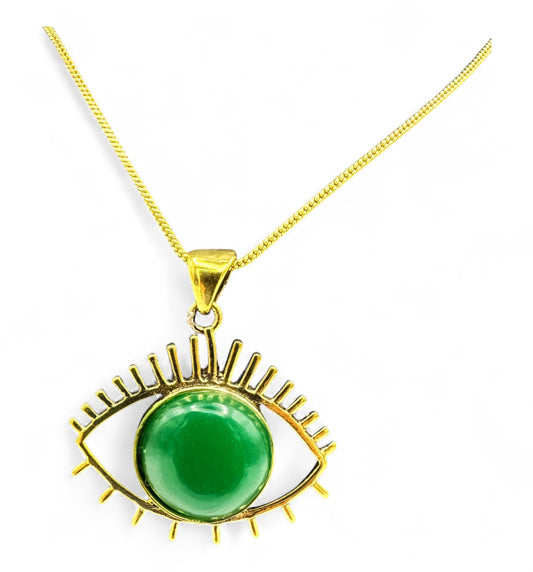 Green Onyx Eye Pendant