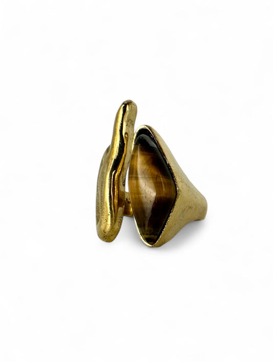 Tiger's Eye Wave Ring