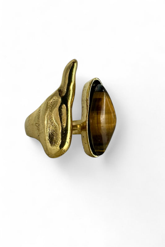 Tiger's Eye Wave Ring