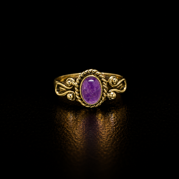 Ornate Oval Stone Ring